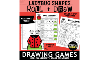 Roll and Draw A Shape Ladybug Game Sheet | Insect Drawing Activity