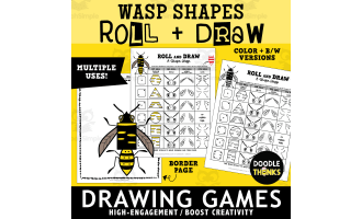 Roll and Draw A Shape Wasp Game Sheet | Insect Drawing Activity