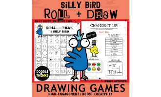 Roll and Draw A Silly Bird Dice Game and Activity Sheet