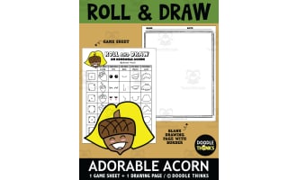 Roll and Draw Autumn Fun - An Adorable Acorn Game Sheet