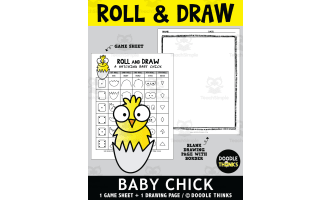 Roll and Draw Spring Fun - A Hatching Baby Chick Game Sheet