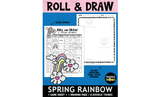 Roll and Draw Spring Fun - A Spring Rainbow Game Sheet