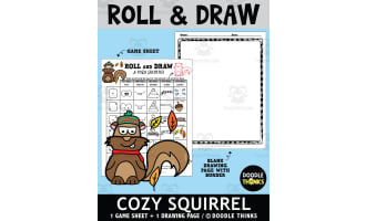 Roll and Draw Winter Fun - A Cozy Squirrel Game Sheet