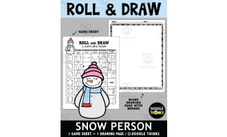 Roll and Draw Winter Fun - A Happy Snow Person Game Sheet