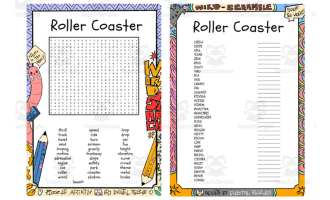 Roller Coaster word search & scramble