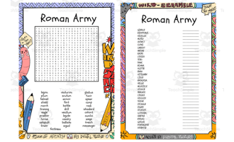 Roman Army word search & scramble