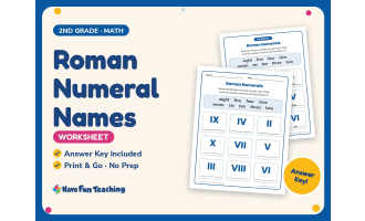 Roman Numeral Names Worksheet – 2nd Grade Roman Numerals Practice
