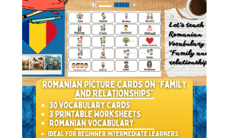 Romanian Picture Vocabulary Flashcards - Family & Relationships