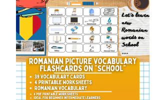 Romanian Picture Vocabulary Flashcards - School
