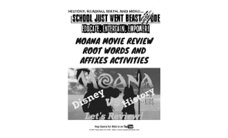Root Words and Affixes Activities: Moana Movie | Passage with Questions