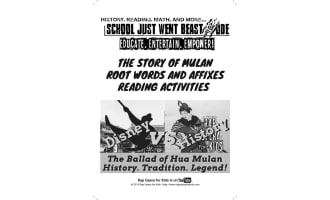 Root Words and Affixes Activities: The Story of Mulan | Passage with Questions