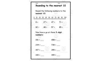 Rounding to the Nearest 10 Worksheet