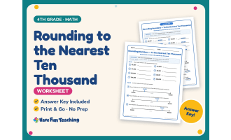 Rounding to the Nearest Ten Thousand Worksheet – 4th Grade Estimation