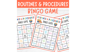 Routines & Procedures Bingo, Back to school Classroom rules Game