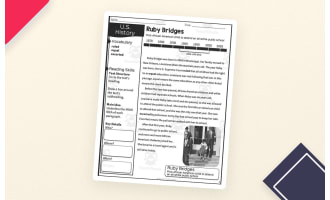 Ruby Bridges History Packet for 2nd & 3rd Grade