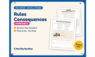 Rules Consequences Worksheet – 2nd Grade Character Education Practice