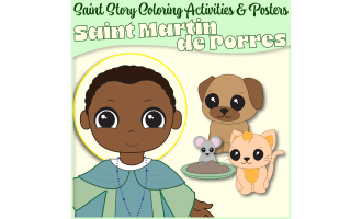 Saint Martin de Porres Saint Coloring Story, Mini-Book Activity & Pos