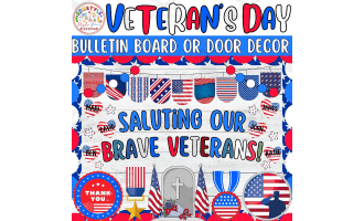 Saluting Our Brave Veterans!:  Bulletin Boards & Door Decor Kits