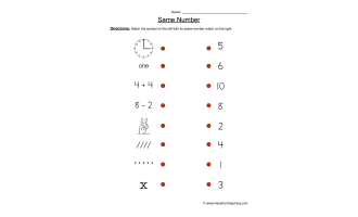 Same Number Worksheet