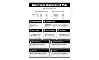 Sample Classroom Management Plan