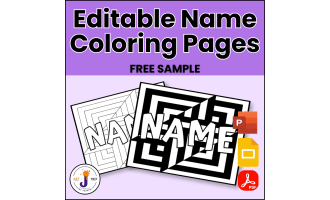 Sample Editable Name Op Art Coloring Pages | Back to School Activity