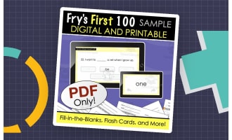 SAMPLE Fry's First 100 Sight Words - Digital and Printable Quiz