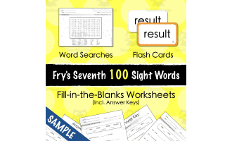 SAMPLE Fry's Seventh 100 Sight Words Fill-in-the-Blanks