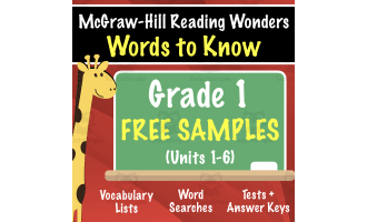 SAMPLE Grade 1 Vocabulary (McGraw-Hill Wonders) Week 1 of Units 1-6