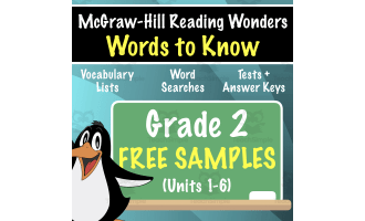 SAMPLE Grade 2 Vocabulary (McGraw-Hill Wonders) Week 1 of Units 1-6