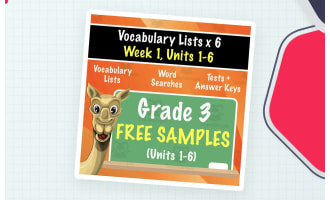 SAMPLE Grade 3 Vocabulary (McGraw-Hill Wonders) Week 1 of Units 1-6