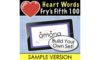 SAMPLE Heart Words | Fry’s Fifth 100 | Build Your Own Flash Cards Set