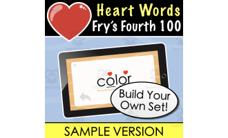 SAMPLE Heart Words | Fry’s Fourth 100 | Build Your Own Flash Cards Set