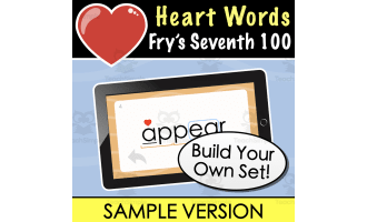 SAMPLE Heart Words | Fry’s Seventh 100 | Build Your Own Flash Card Set