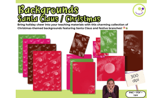 Santa Claus & Christmas-Themed Backgrounds – 12 Festive Digital Papers