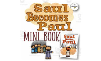 Saul Becomes Paul Bible Story Foldable Mini Book Grade 1 2 3 ELA ELL