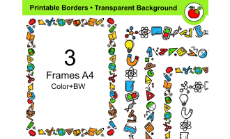 School Frames – Printable Borders – School Borders- School Clipart