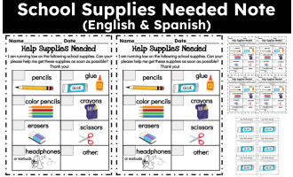 School Supplies Note | English + Spanish