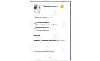 Science Assessment: Plants