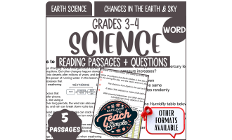 Science Comprehension on Changes in the Earth and Sky (Word)
