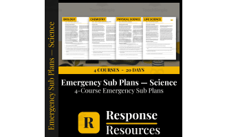 Science Emergency Sub Plans BUNDLE - 4 Courses, 20 Days No Prep