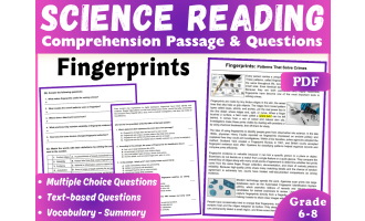 Science Reading Comprehension Passage: Fingerprints (PDF)
