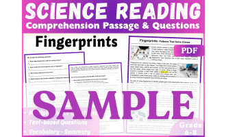 Science Reading Comprehension Passage: Fingerprints. SAMPLE