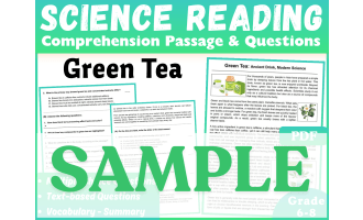 Science Reading Comprehension Passage: Green Tea. SAMPLE