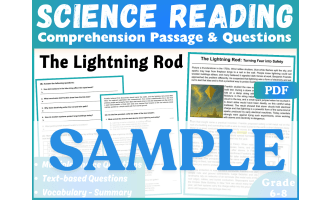 Science Reading Comprehension Passage: The Lightning Rod. SAMPLE