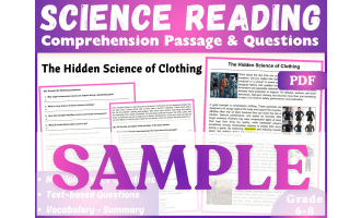 Science Reading Comprehension Passage: The Science of Clothing. SAMPLE