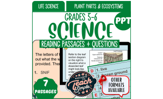Science Reading Passages on Plant Parts and Ecosystems (PPT)