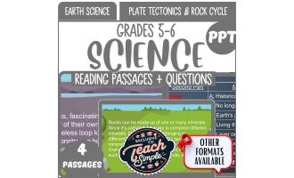 Science Reading Passages on Plate Tectonics and Rock Cycle (PPT)