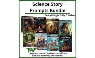 Science Story Prompt Bundle for Grade 7-10 Science-Fully Editable Grow
