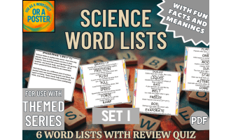 Science Word List Posters - Set 1 (PDF)