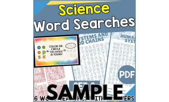 Science Word Search - Set 3: 1 Page Sample (PDF)